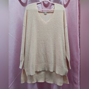 Free People Intimately Pink Salmon Knit Sweater Sz S/XS